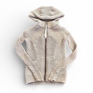 lululemon athletica embraced hoodie knit Ribbed Gray Zip-Up Jacket